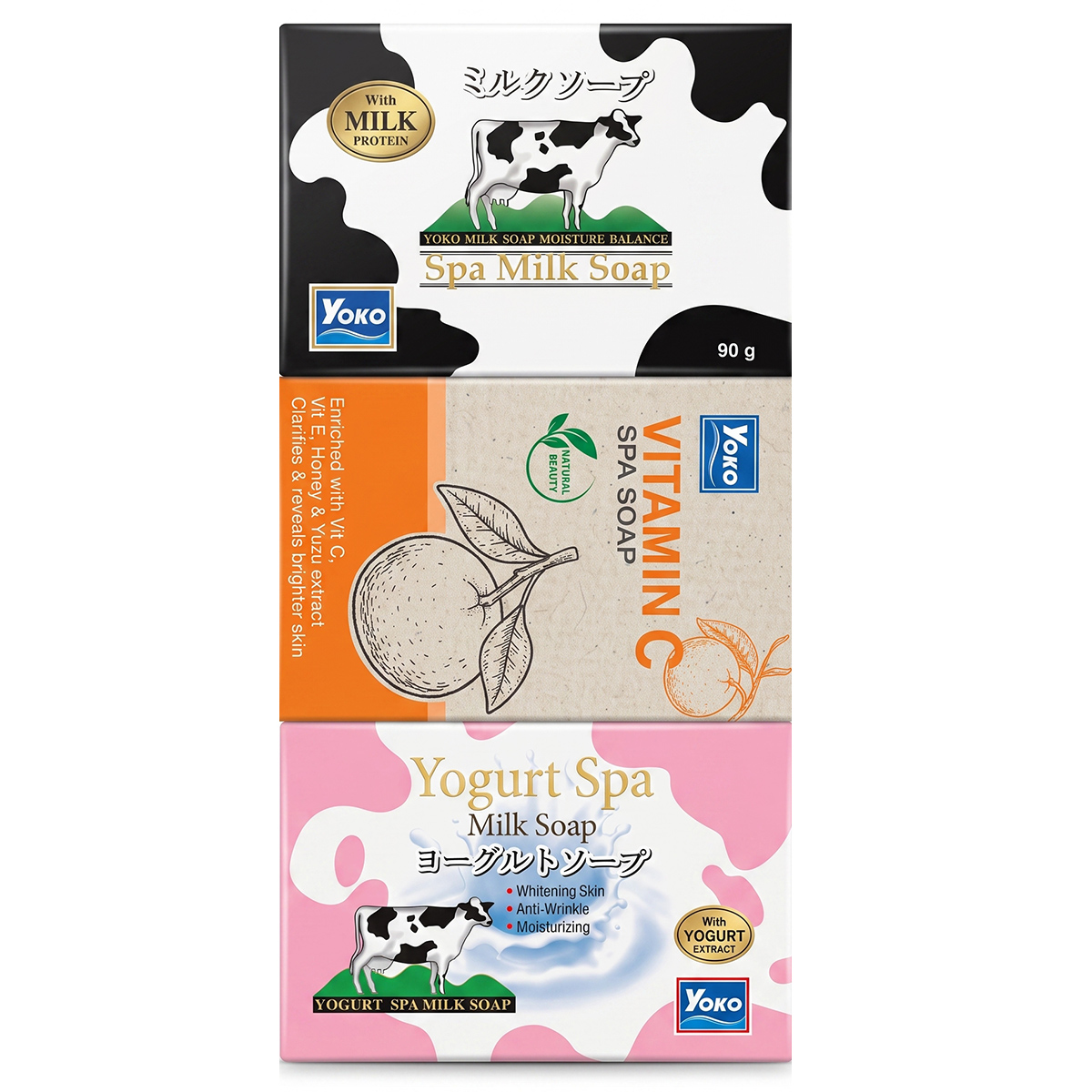 Yoko Milk & Vitamin Soap Assorted 3 x 90g