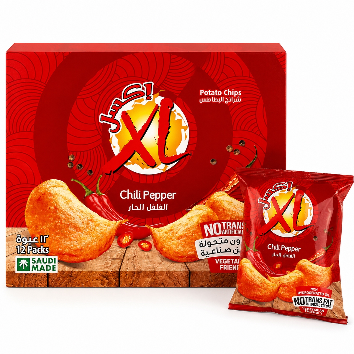 XL Potato Chips Chili Pepper 12 x 21g 