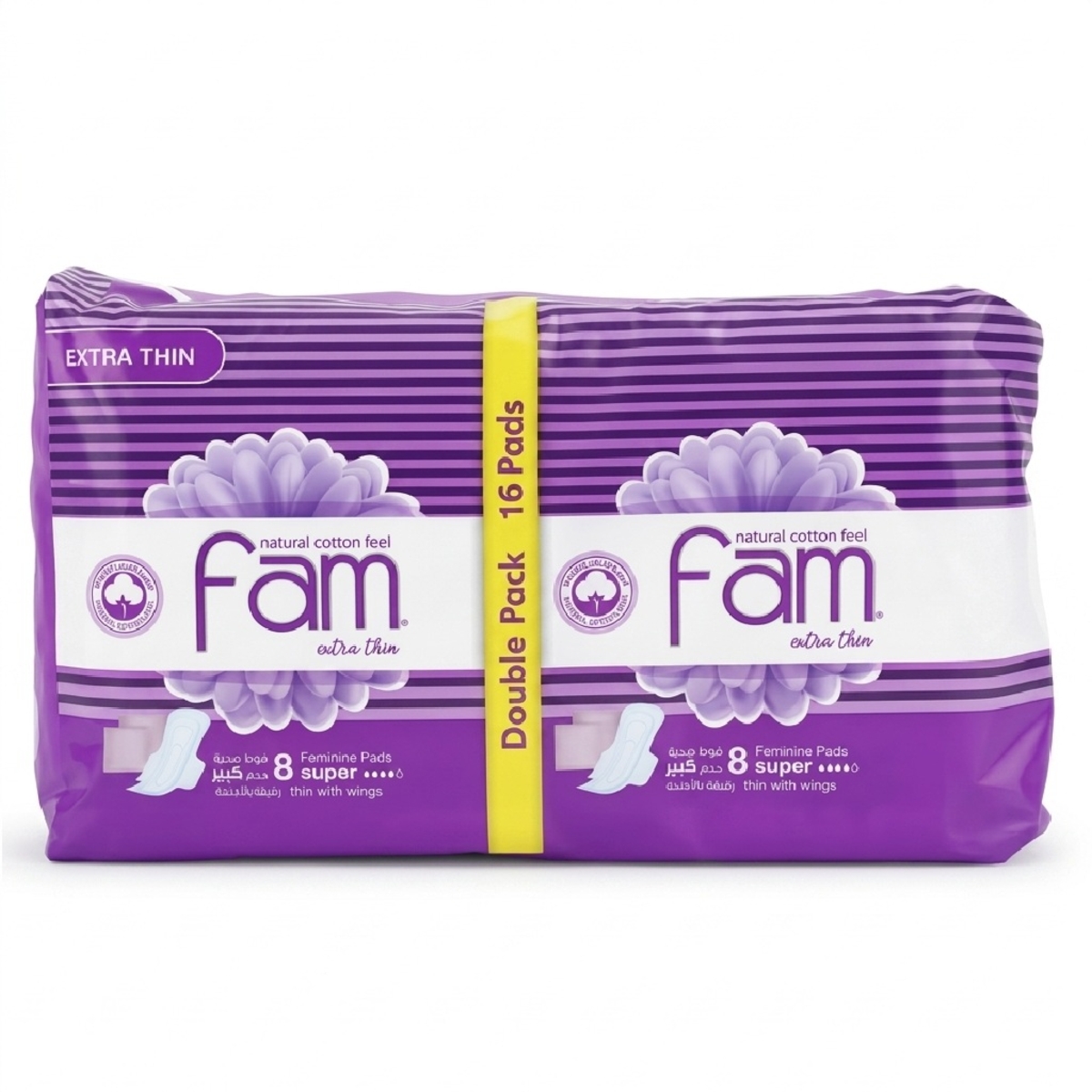 Fam Extra Thin Feminine Pads Double Pack 16 Pads