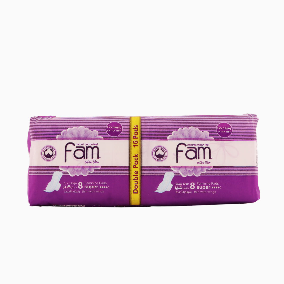 Fam Natural Cotton Feel 16 Feminine Pads with Super Wings
