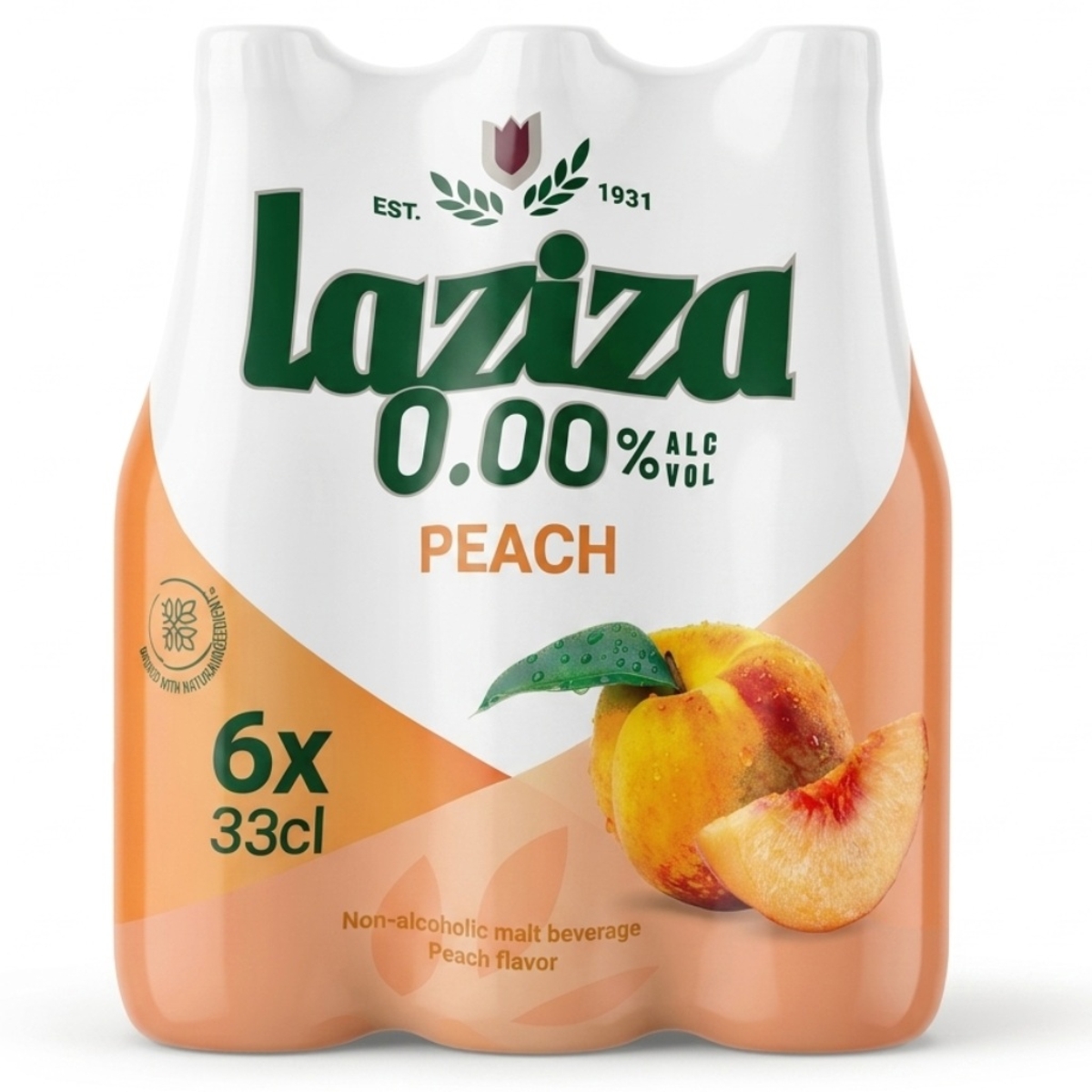 Laziza Peach Non Alcoholic Malt Beverage 3x330ml