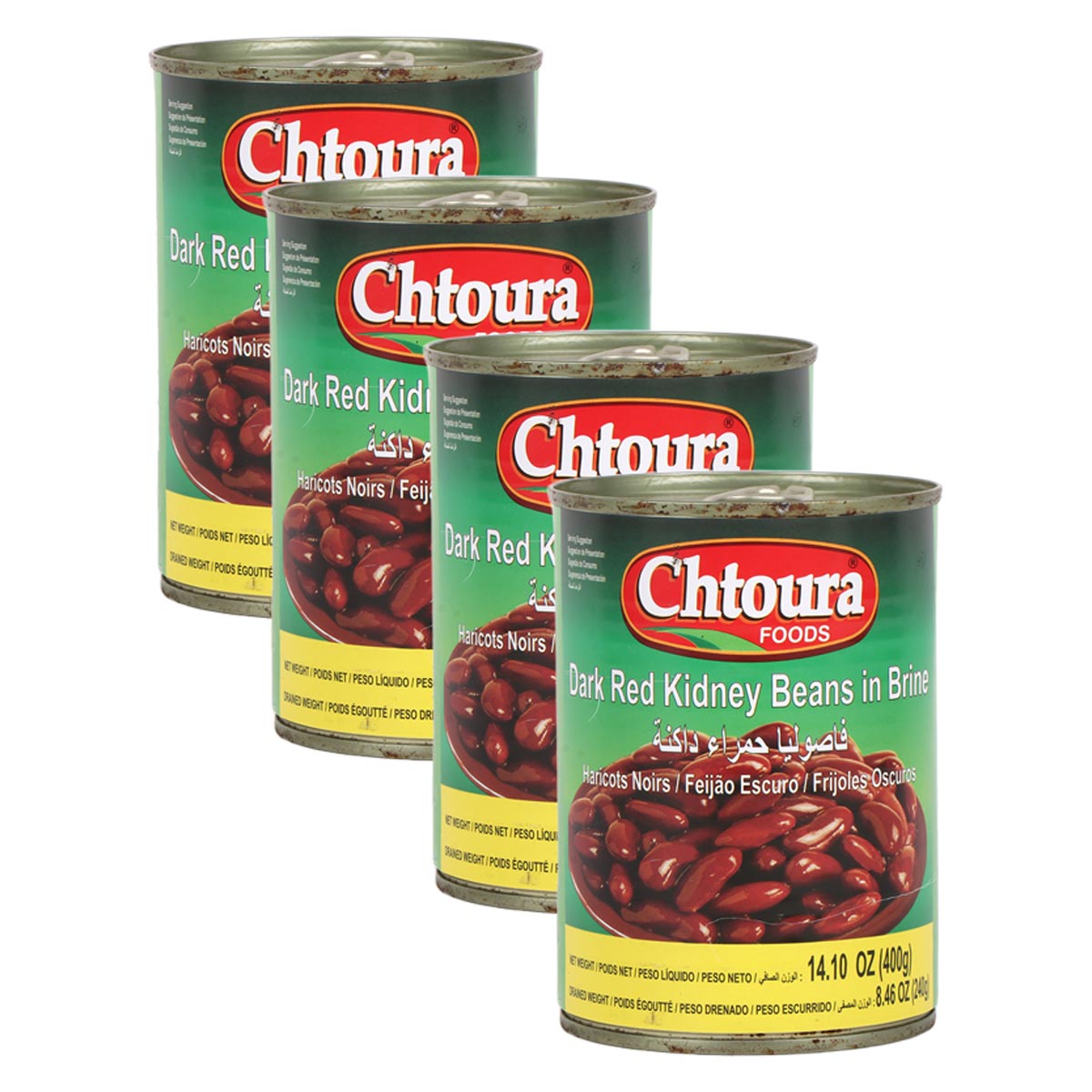 Choura Foods Dark Red Kidney Beans In Brine 4x400g