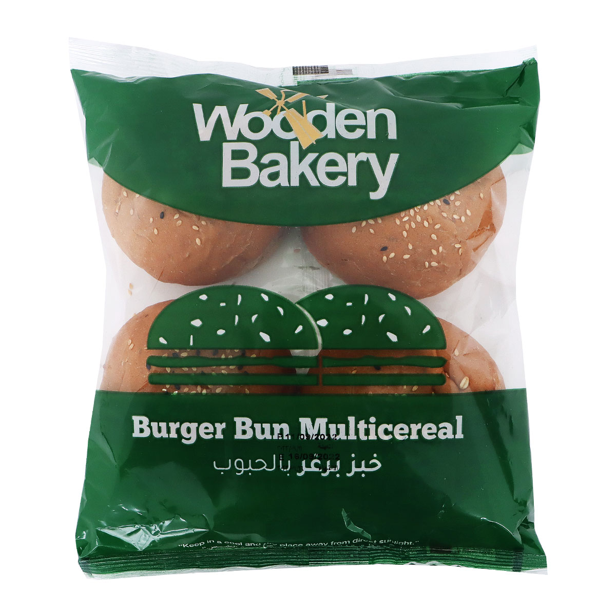 خبز برجر متعدد الحبوب من وودن بيكري، 4 قطع × 90 غرام
