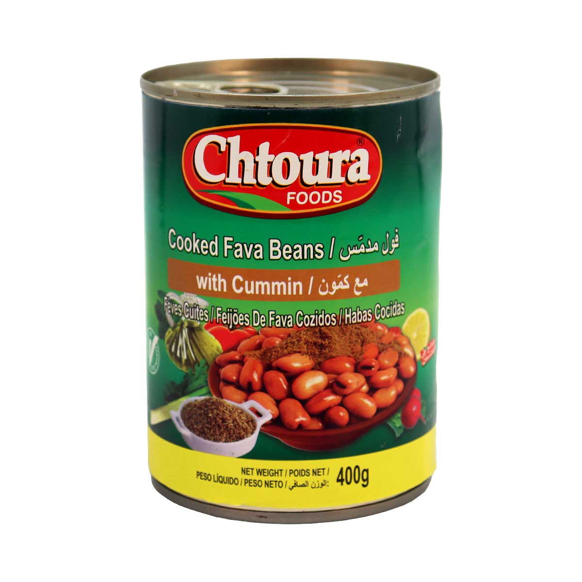 Chtoura Food Cooked Fava Beans With Cummin 400g