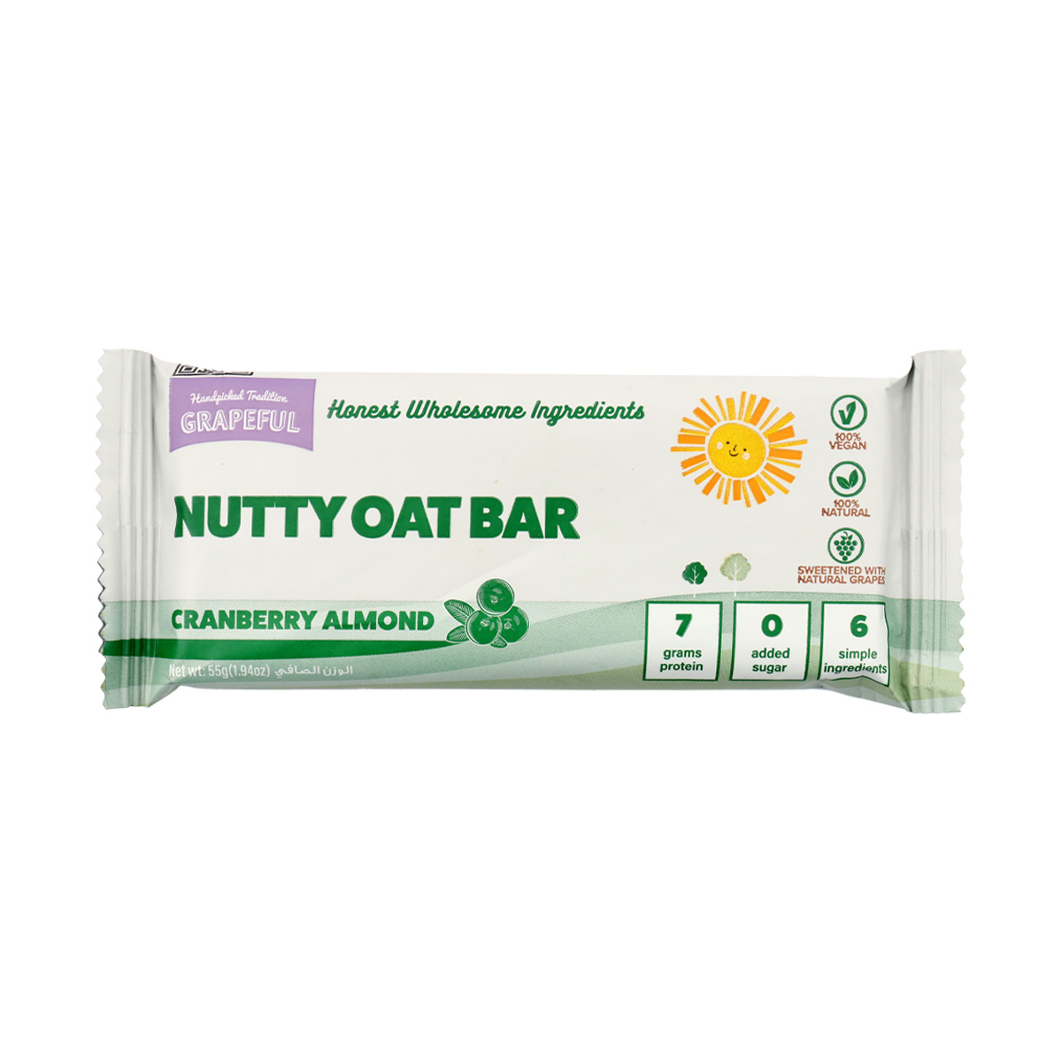 Grapeful Nutty Oat Bar Cranberry Almond 55g