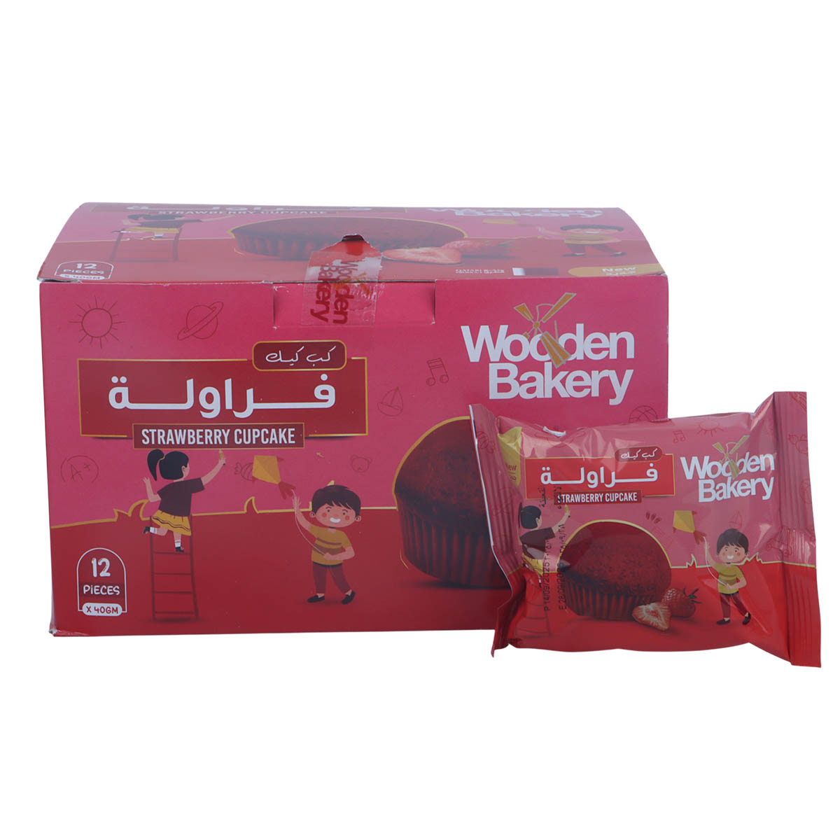 Wooden Bakery Strawberry Cupcake 12x40g