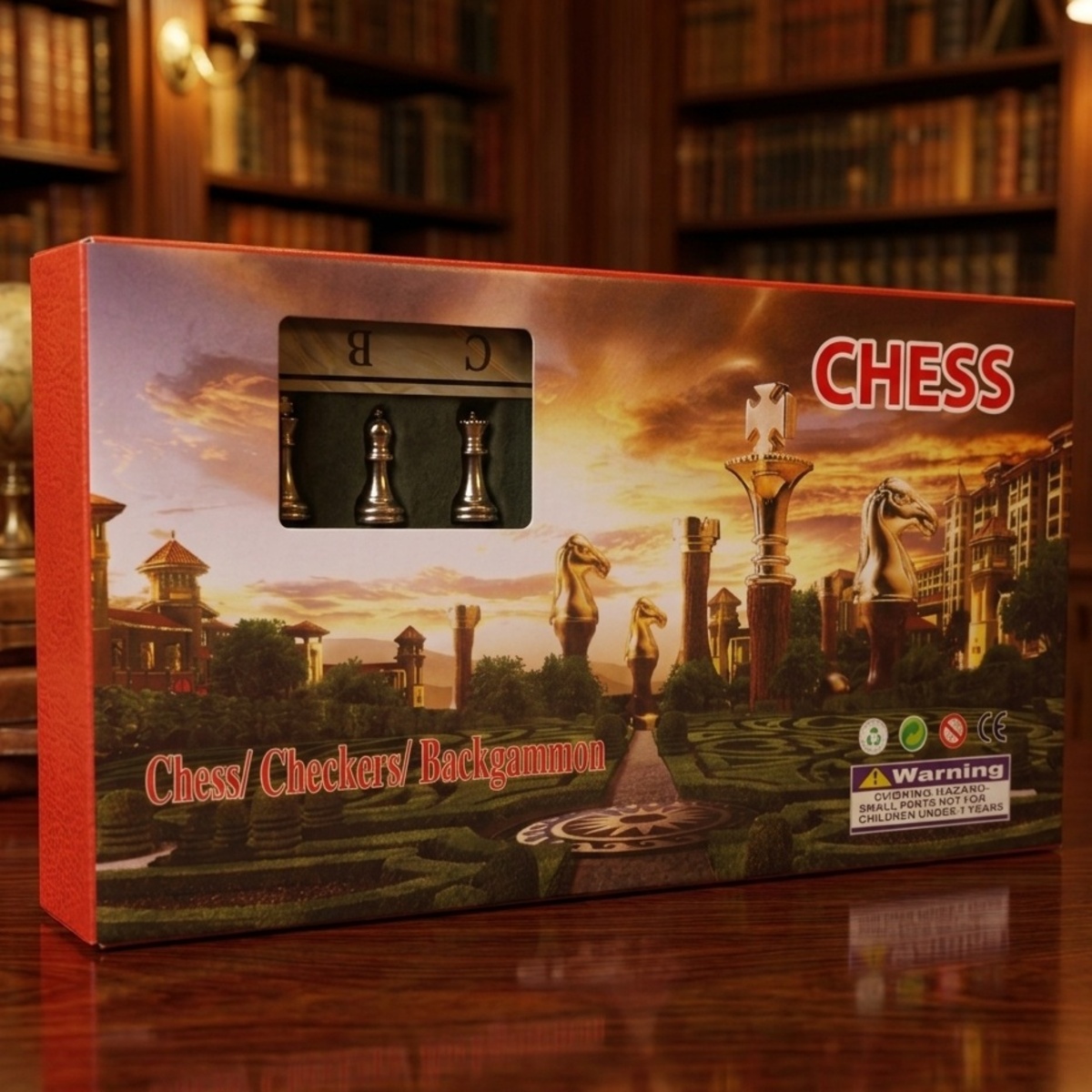 Chess Checkers Backgammon Set