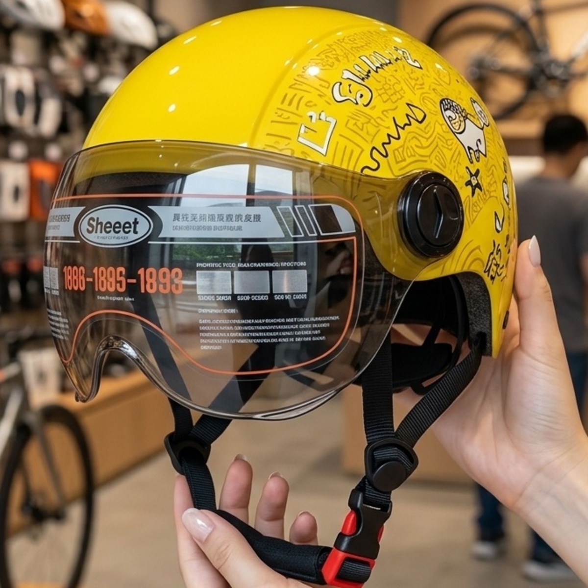 Helmet With Visor Yellow