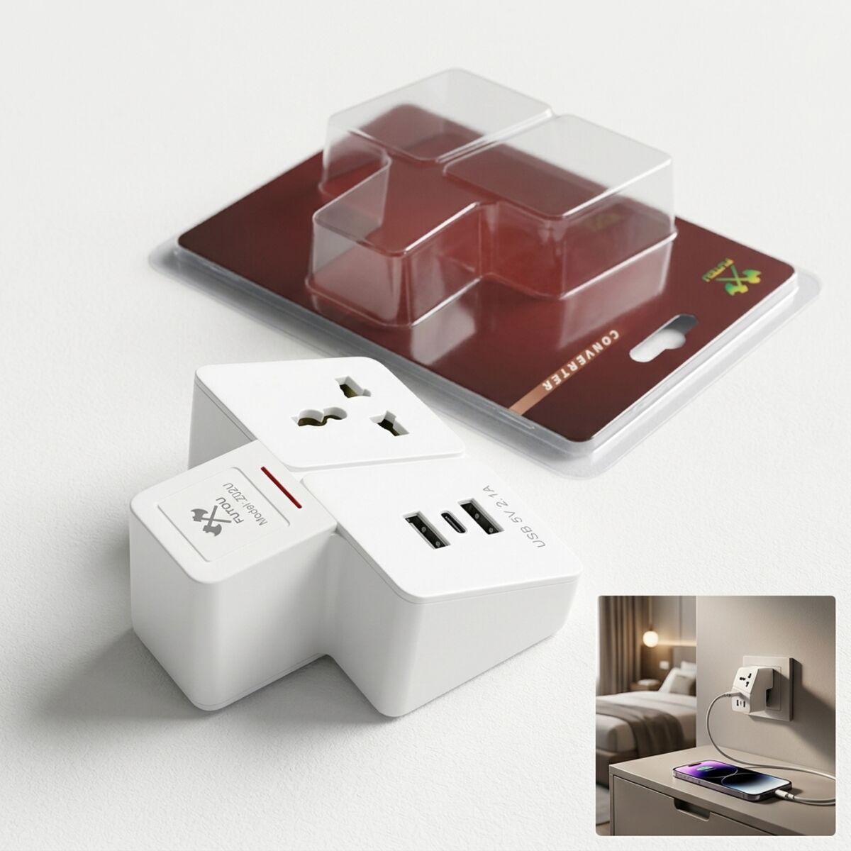 Universal Plug Adapter With USB Ports