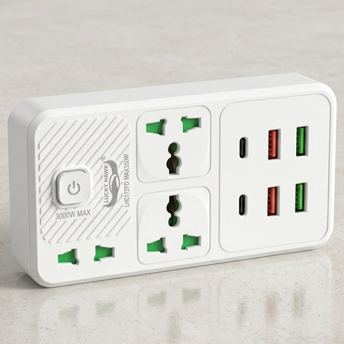 Lucky Hawk Power Sockets Extension With Ports 3000W