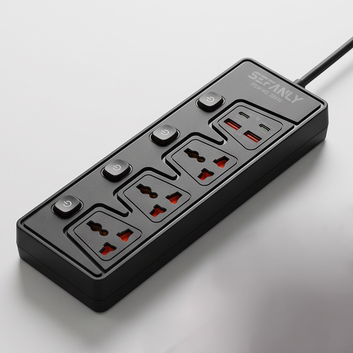 Extension Cord with Universal Outlets and USB Ports 3 Meters