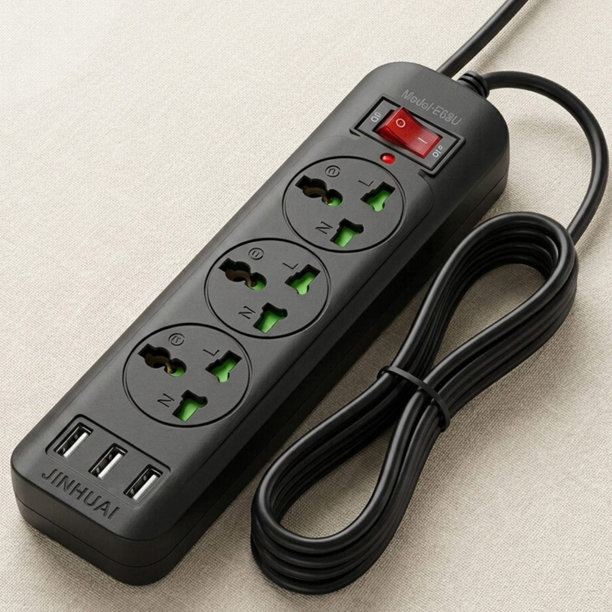 Jinhuai Power Socket Extension With USB Ports