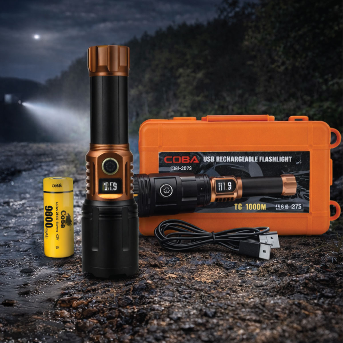 Coba Usb Rechargeable Flashlight Tc 1000M