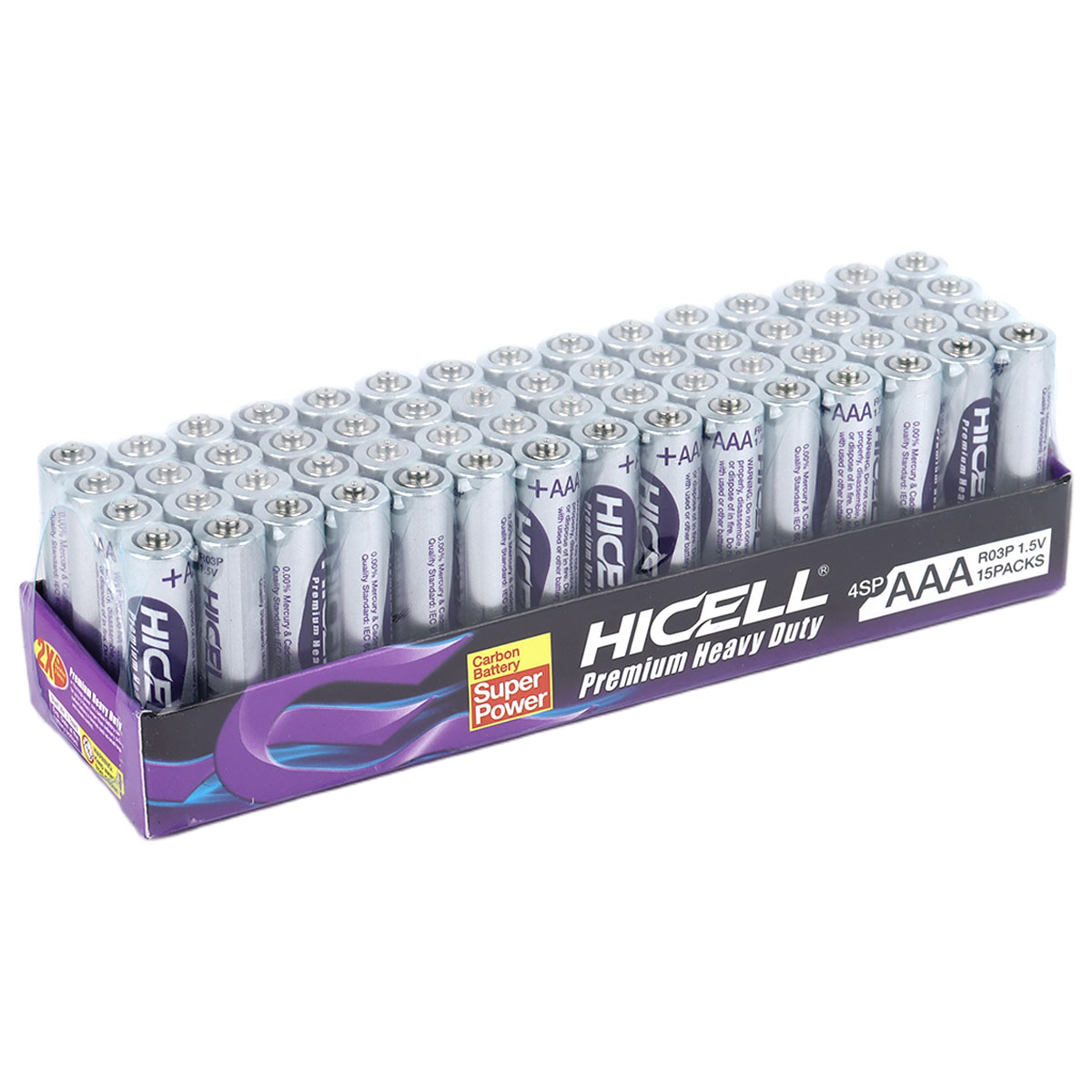 Hi-Cell 60 Pieces Carbon Battery Pack Aaa