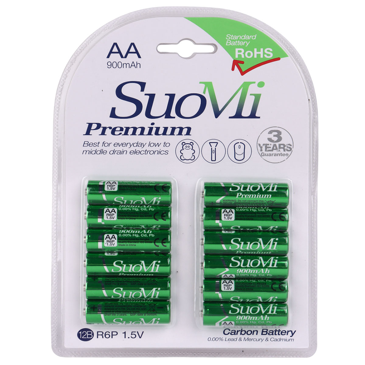 Suomi 12 Pieces Carbon Battery Aa