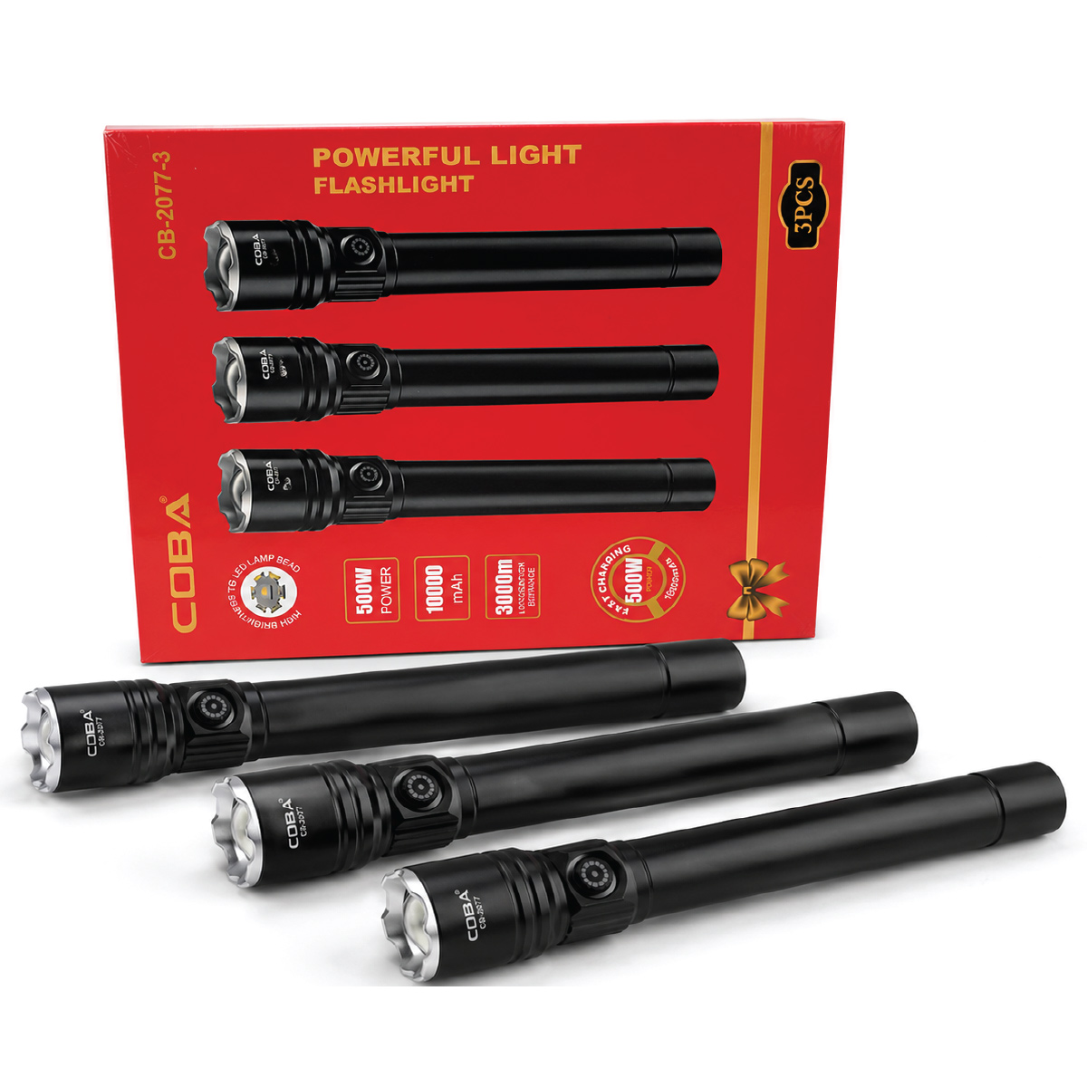 Coba Powerful Light Flashlight 3 Pieces