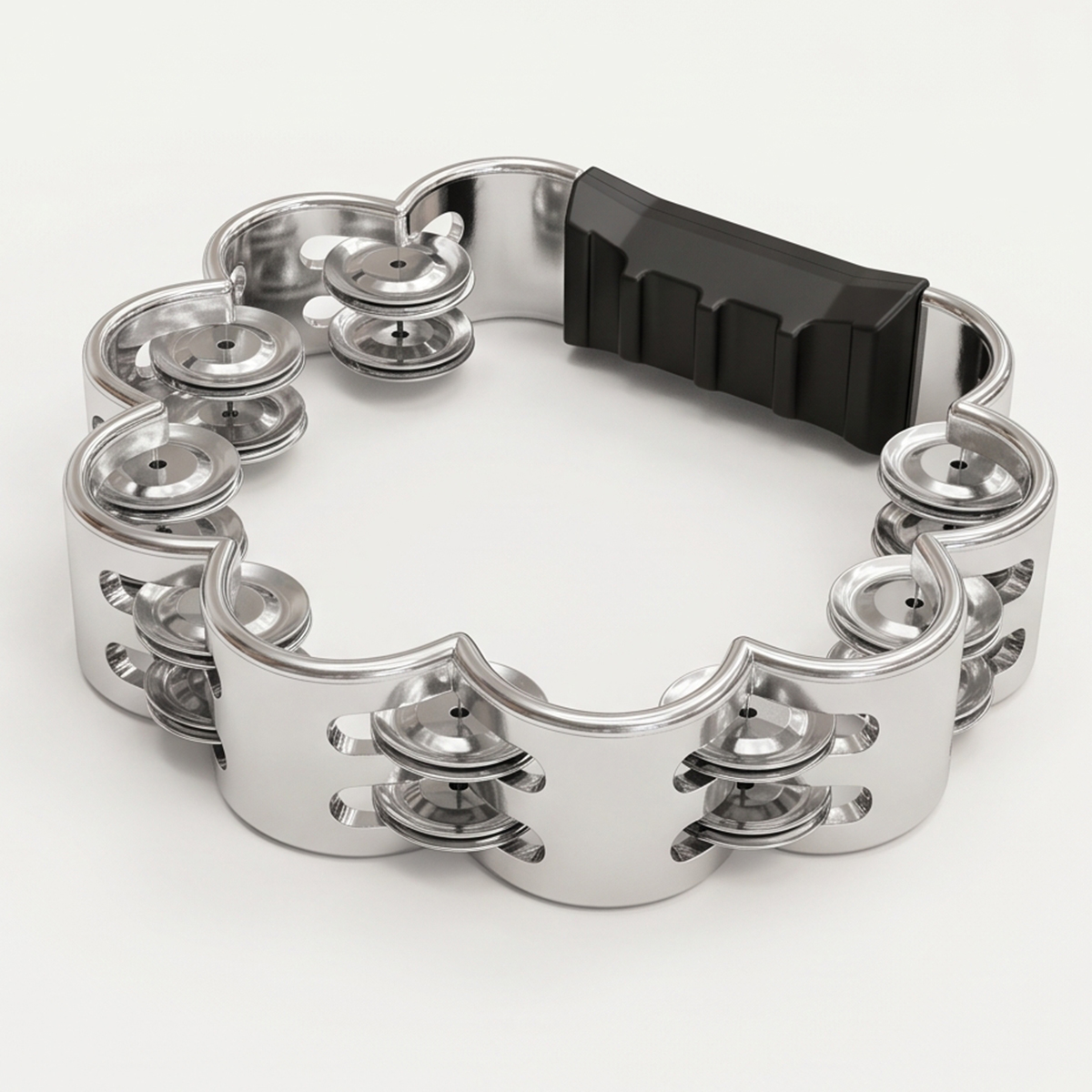 Double-Row Flower Shaped Handheld Tambourine