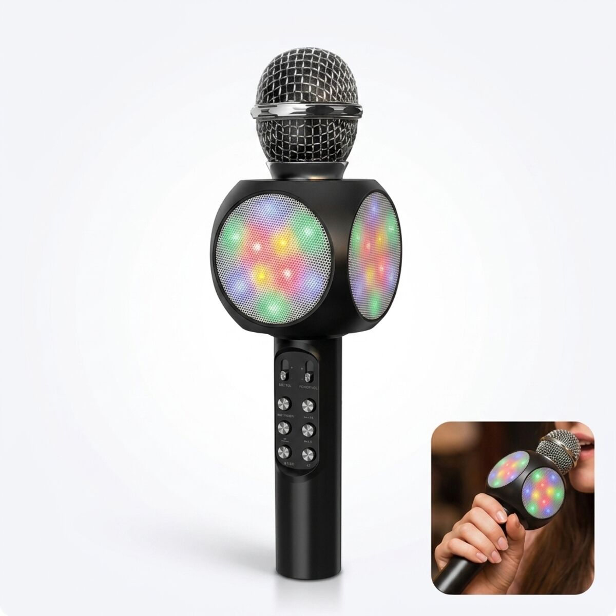 Karaoke Microphone With Built-In Speaker & RGB Light