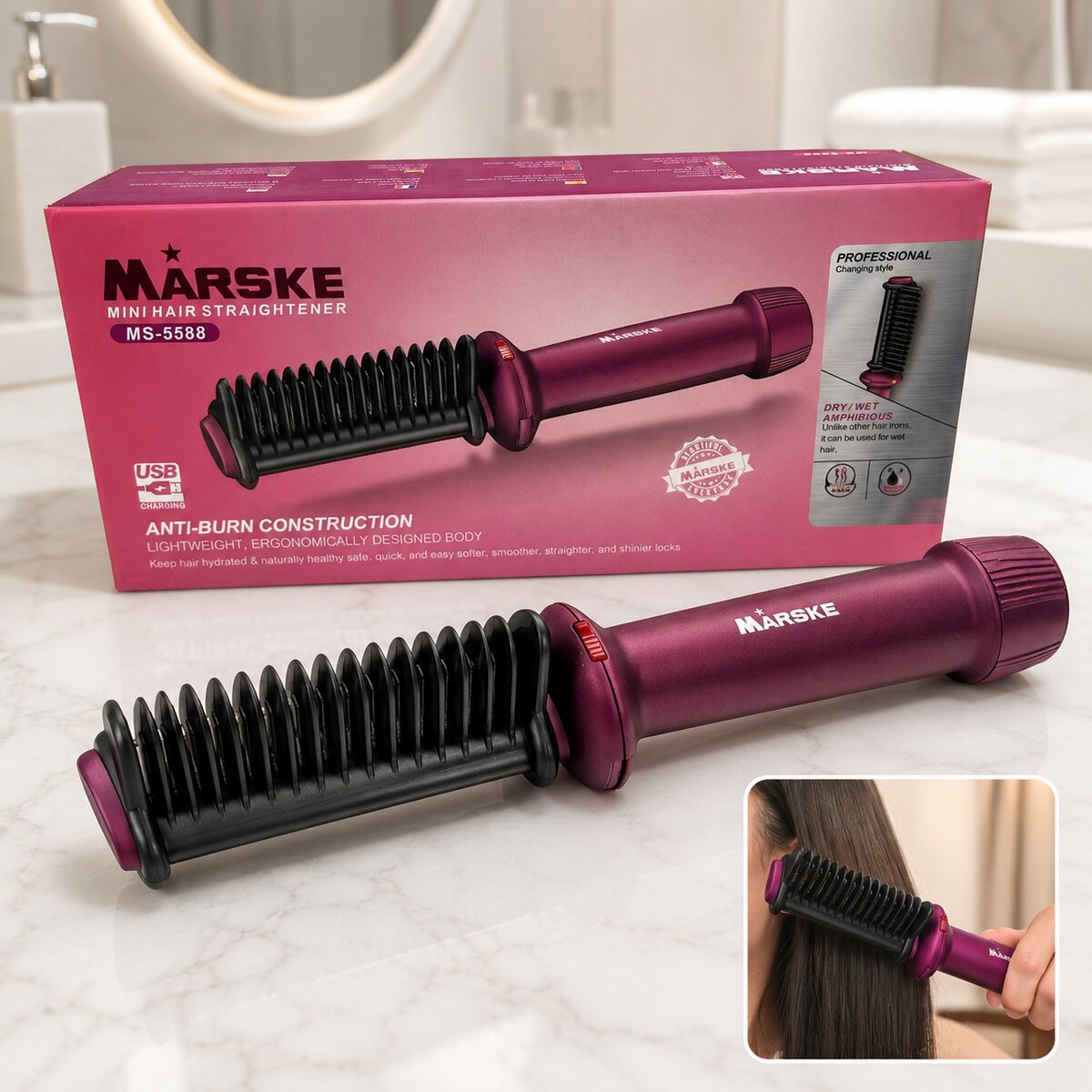 Marske Mini Hair Straightener Ms-5588