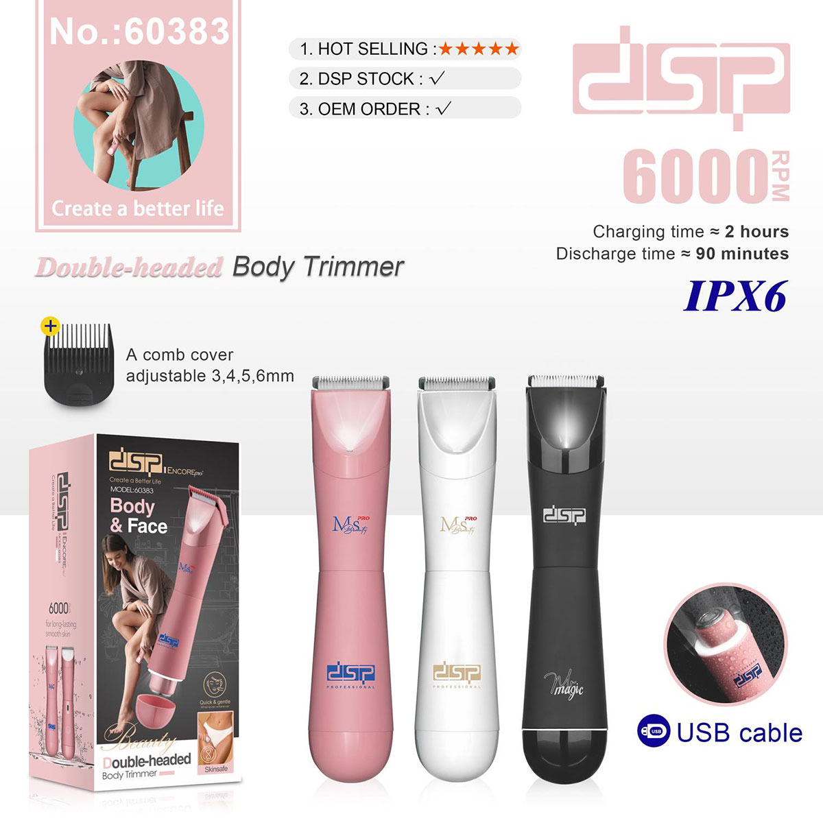 DSP Double Headed Ladies Body Trimmer 60383