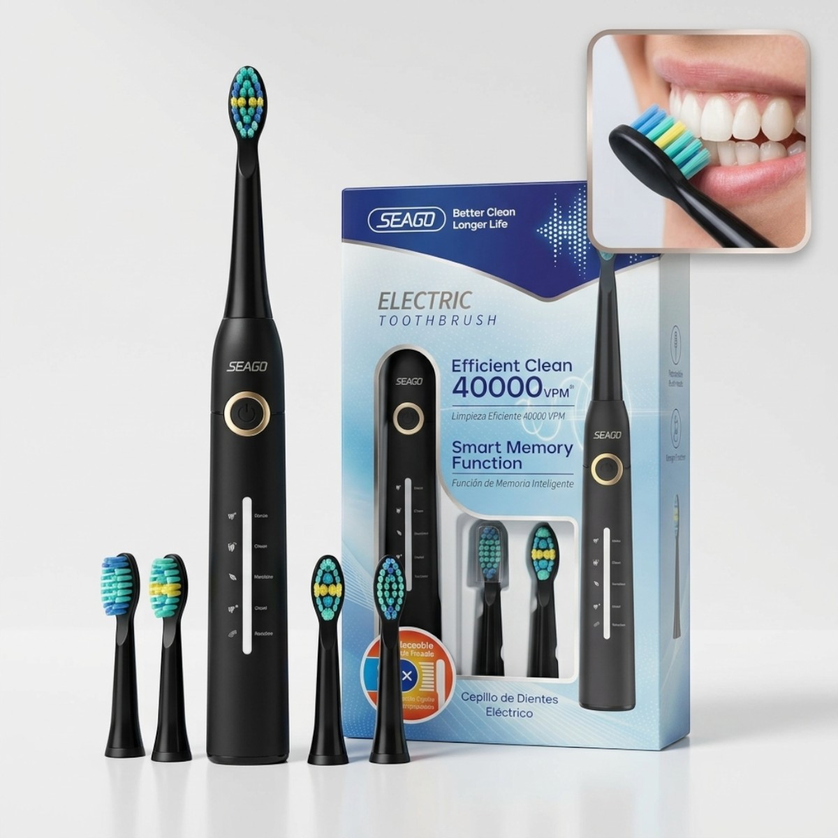 SEAGO Electric Toothbrush Efficient Clean 40000 VPM
