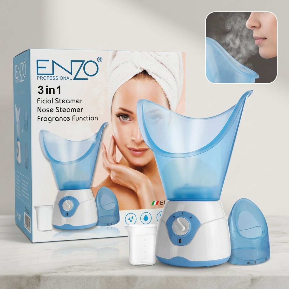 Enzo Professional Facial Steamer 3-In-1