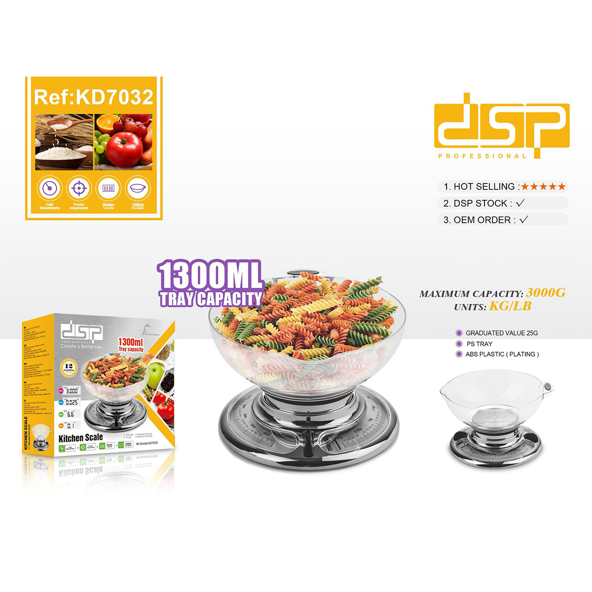 DSP Kitchen Scale KD7032
