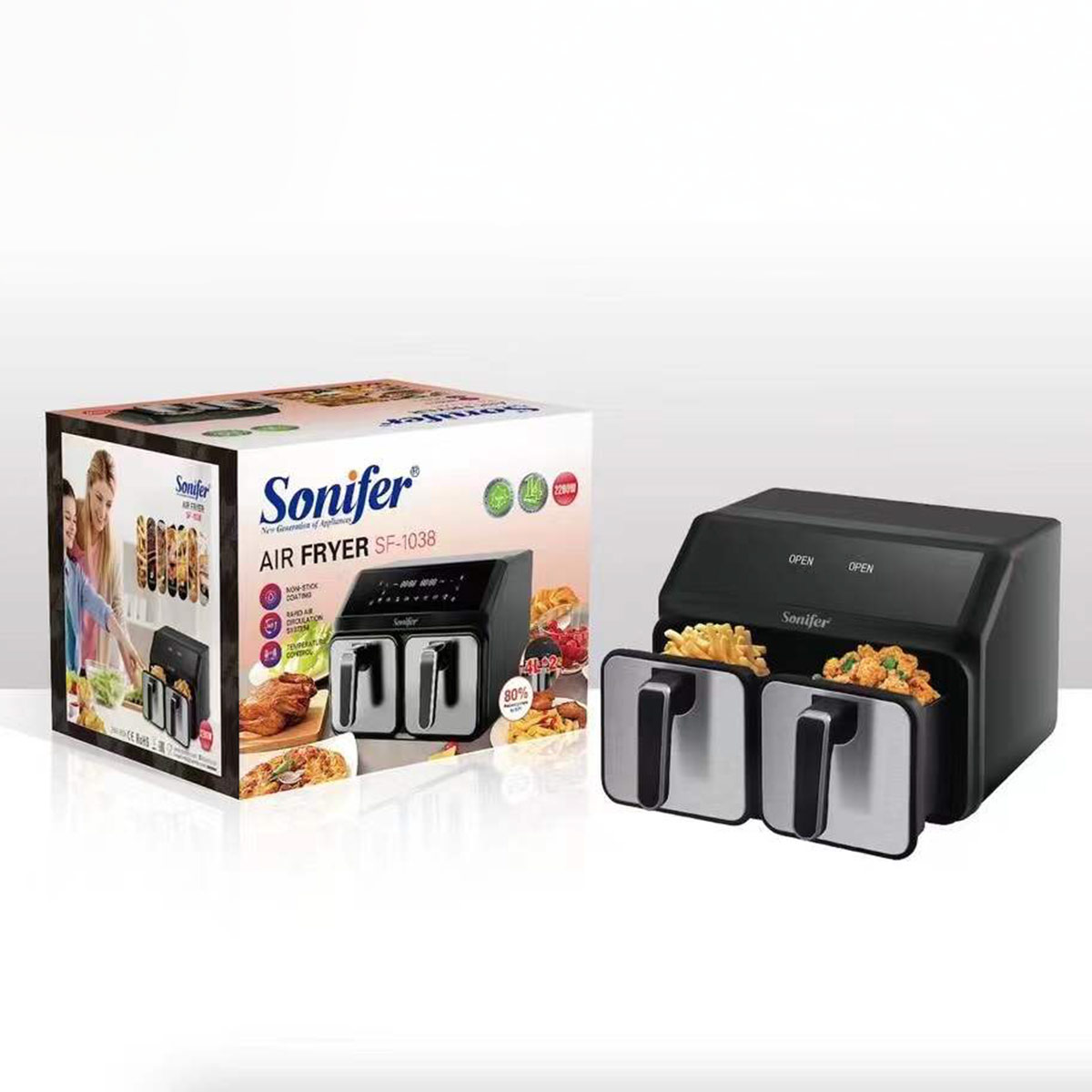 Sonifer Air Fryer 2x4L 2200W 16068 SF 1038