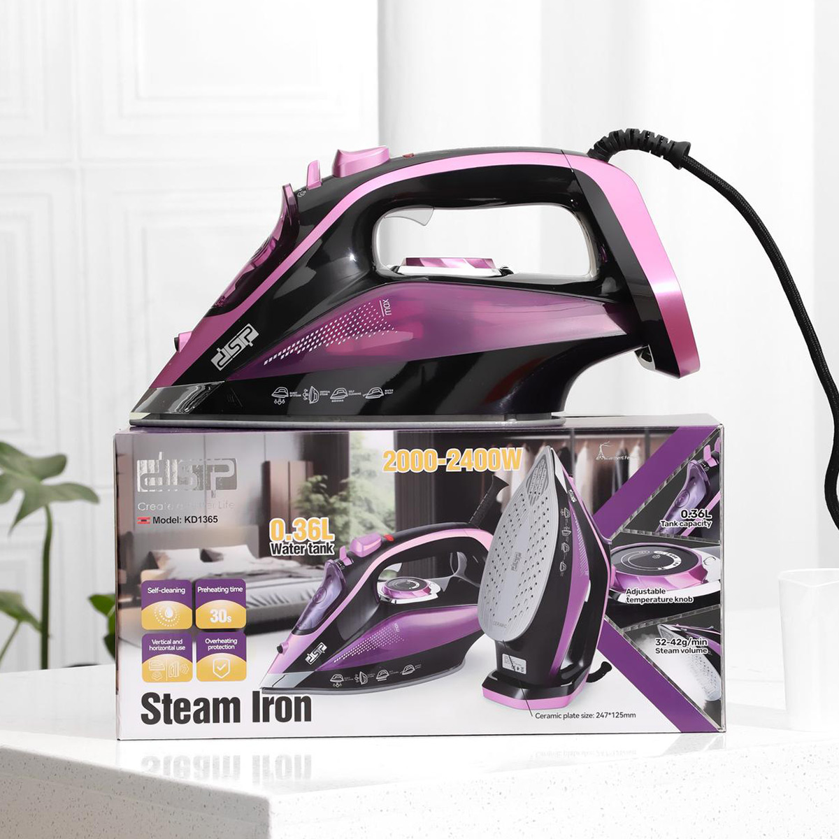 DSP Steam Iron 20002400 Watt KD1365