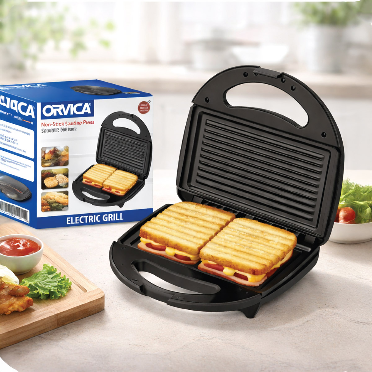 Orvica Electric Grill Non-Stick Sandwich Press