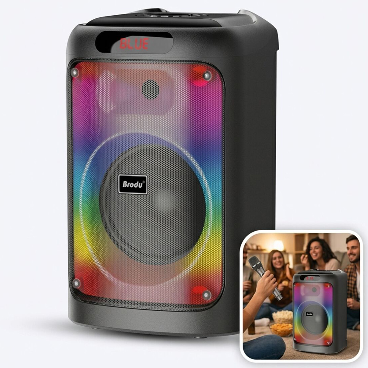 Brodu Portable Bluetooth Speaker With LED Lights