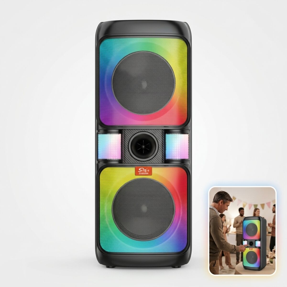 Portable Dual Speaker With Colorful LED