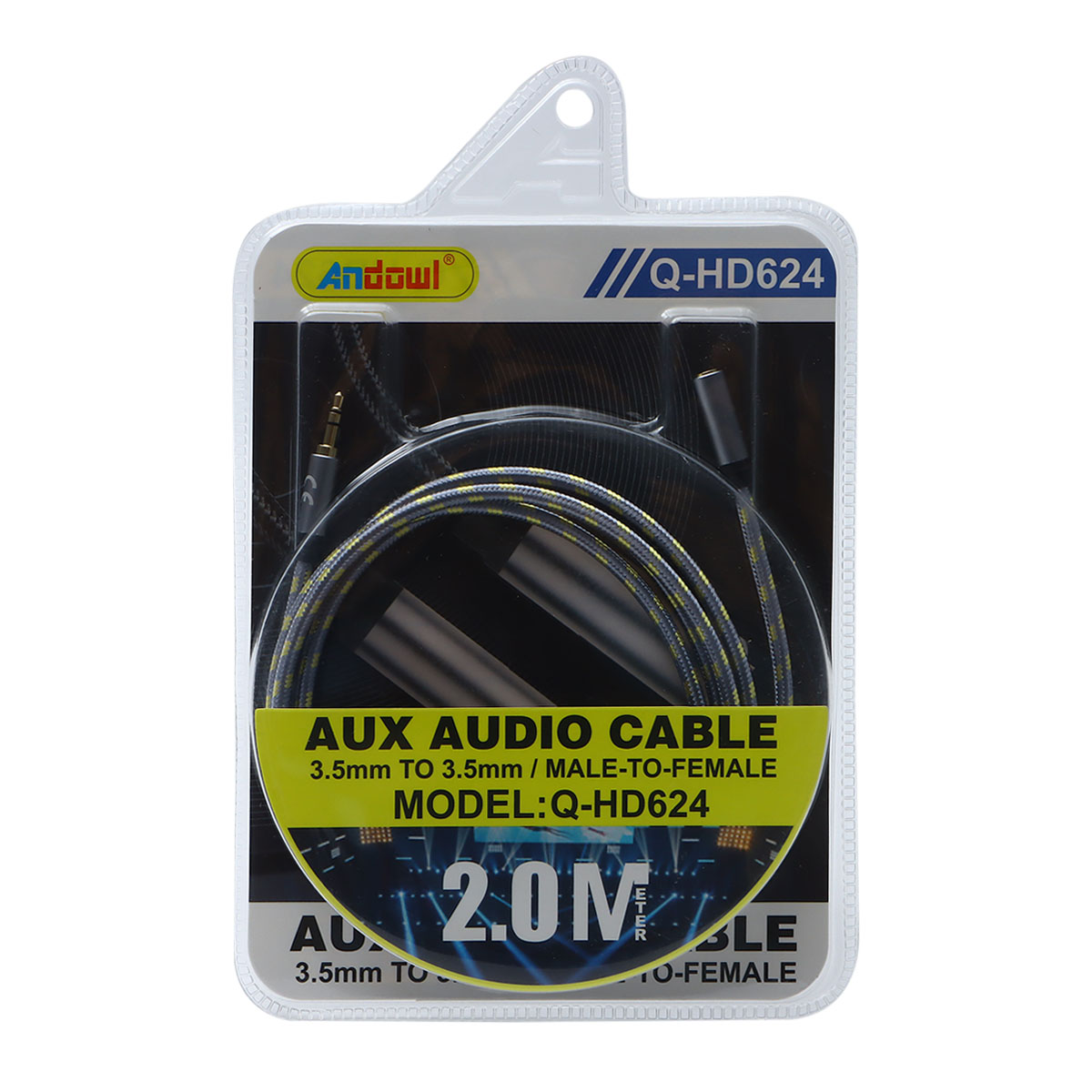 Andowl Aux Audio Cable Male to Female 2.0m