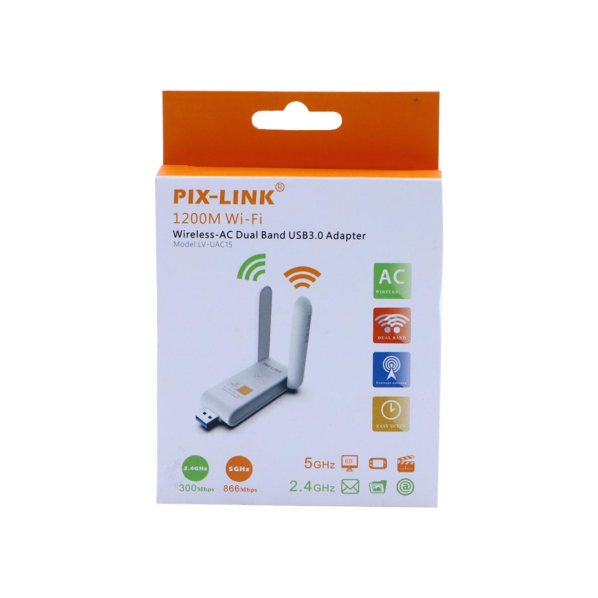 Pix-Link 1200m Wi-Fi Wireless AC Dual Band USB 3.0 Adapter