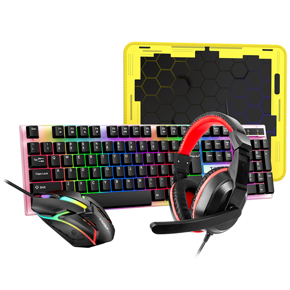 4 In 1 Gaming Bundle Set (1 Keyboard, 1 Mouse, 1 Headphone & 1 Mouse Pad)