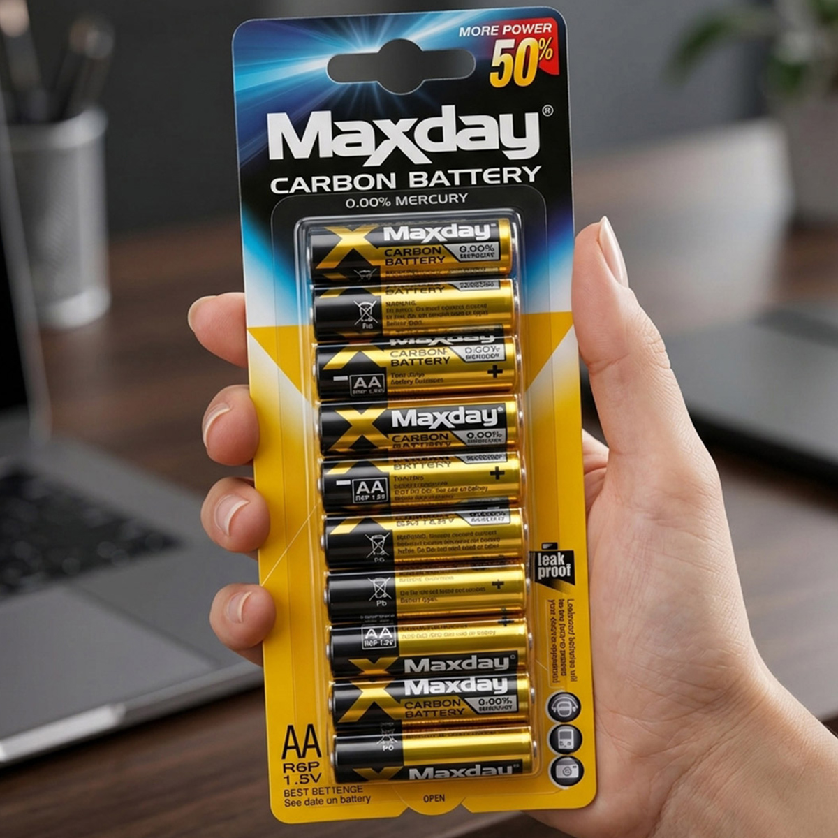 Maxday Carbon Battery AA 1.5V 10 Pieces