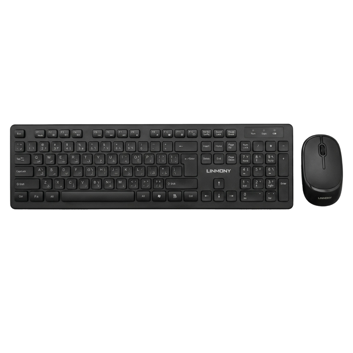Linmony Wireless Keyboard and Mouse Set Black