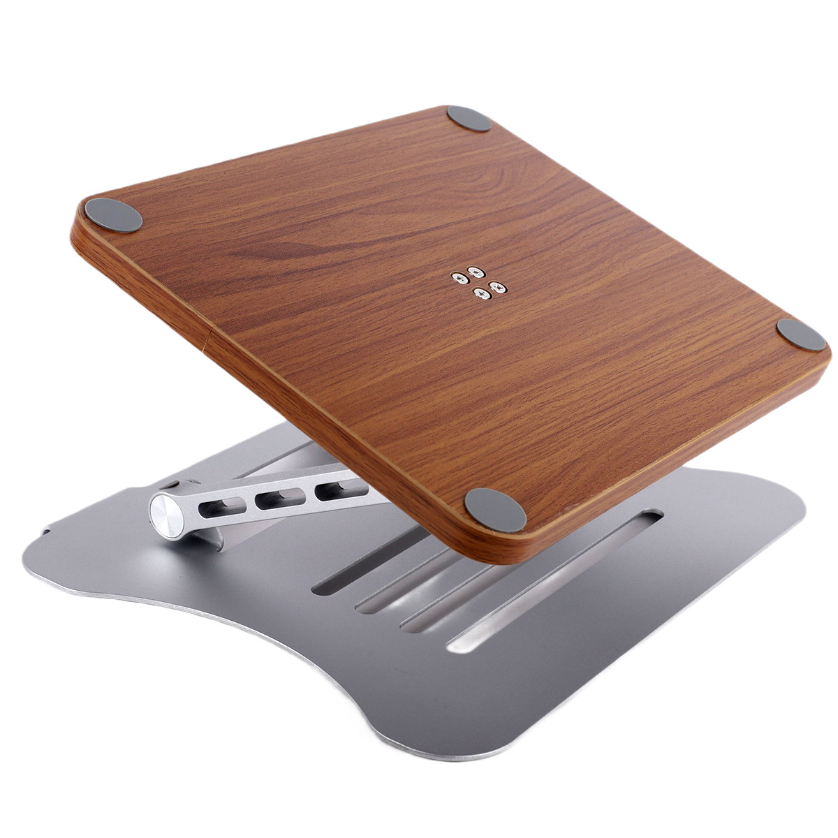 Foldable Wooden And Metal Laptop Stand