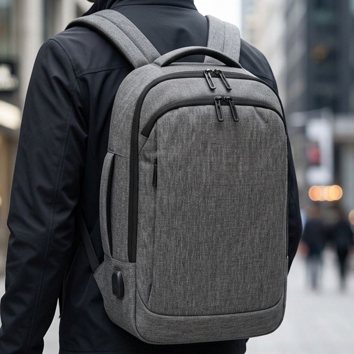 Laptop Back Pack Bag Fabric Grey
