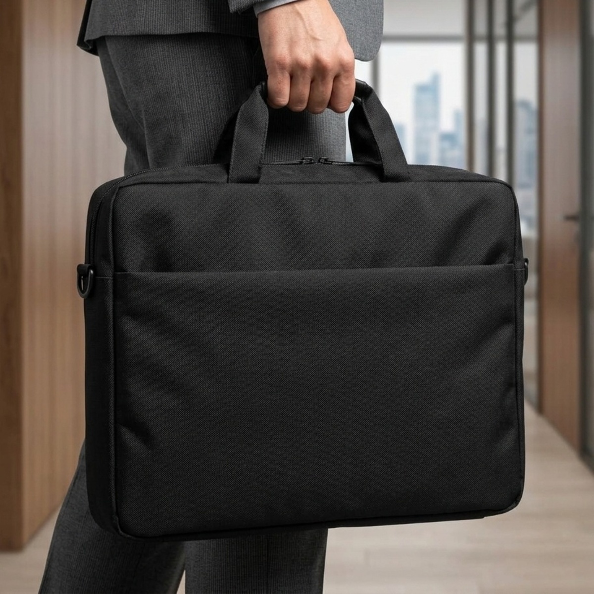 Laptop Back Pack Bag Fabric Black