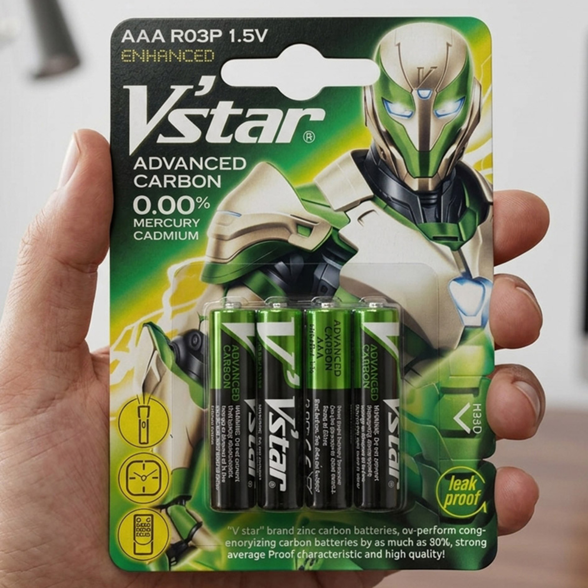 Vstar Advanced Carbon Battery AAA R03P 1.5V 4 Pieces