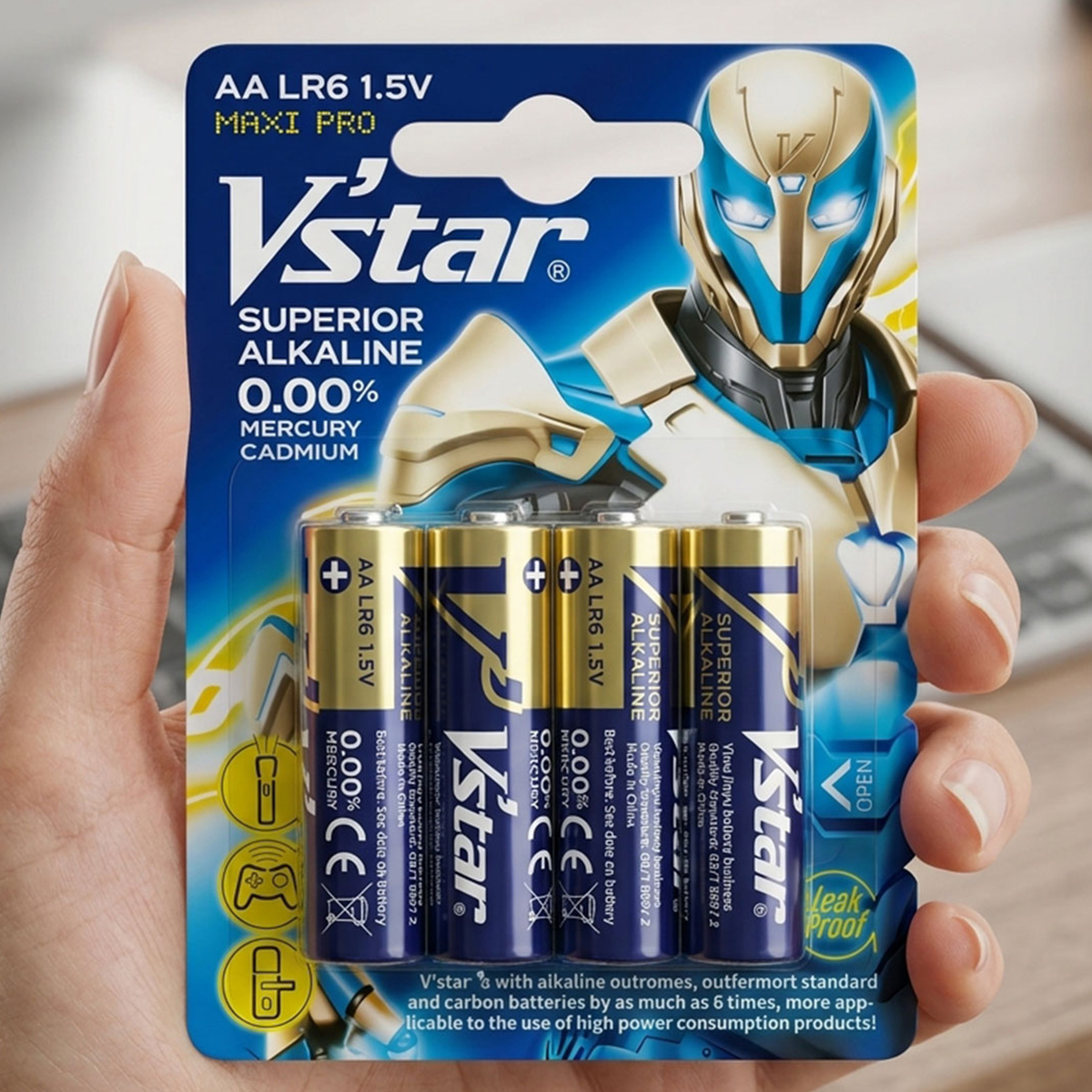 Vstar Superior Alkaline Battery AA LR6 Maxi Pro 1.5V 4 Pieces
