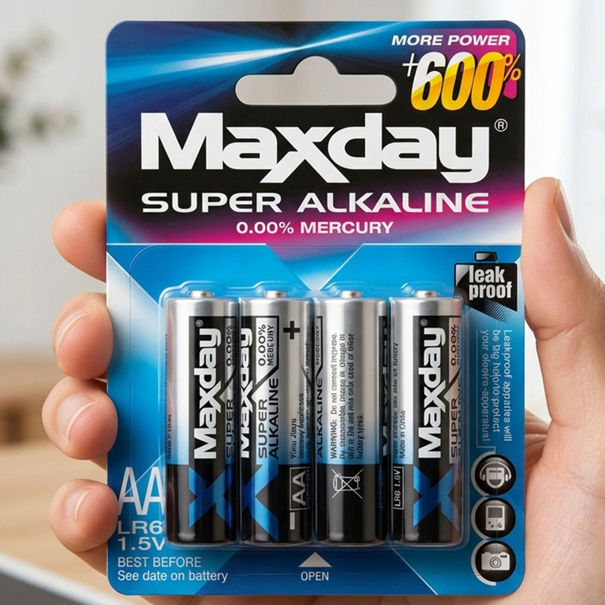 Maxday Super Alkaline Battery AA LR6 1.5V 4 Pieces