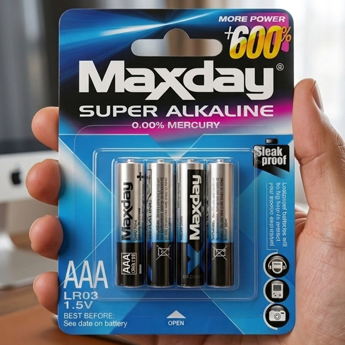 Maxday Super Alkaline Battery AAA LR03 1.5V 4 Pieces
