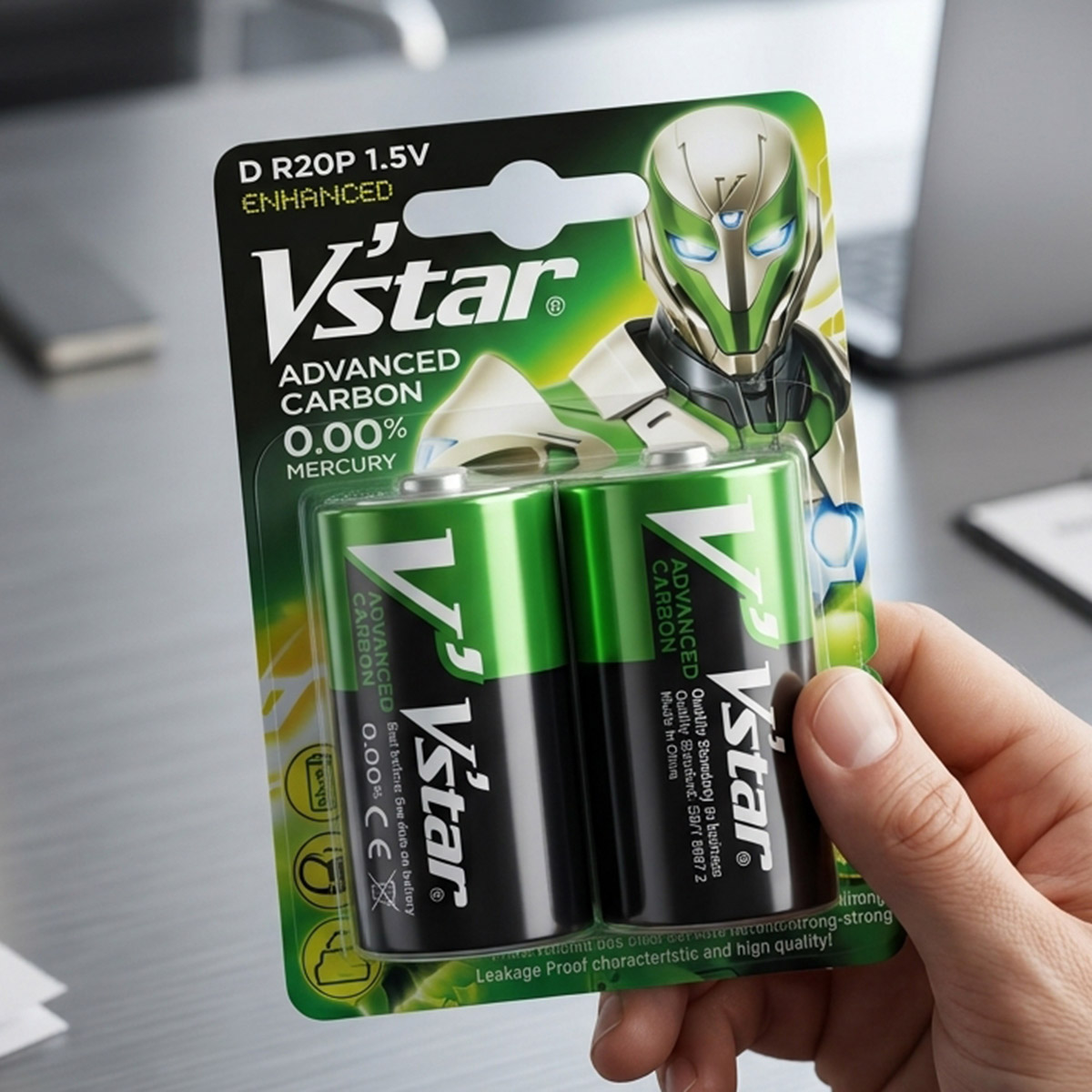 Vstar Superior Alkaline Battery D R20P 1.5V 2 Pieces
