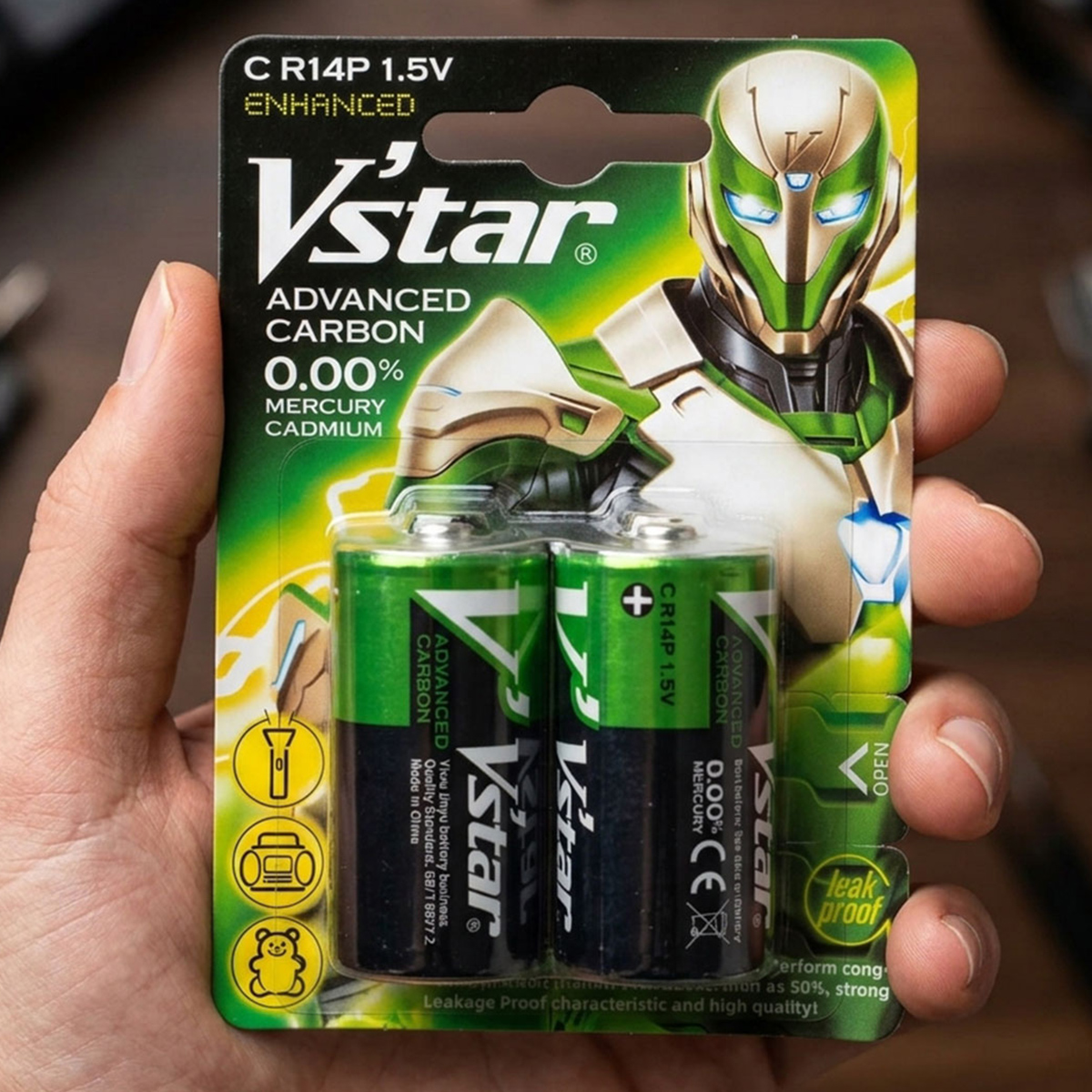 Vstar Superior Alkaline Battery C R14P 1.5V 2 Pieces