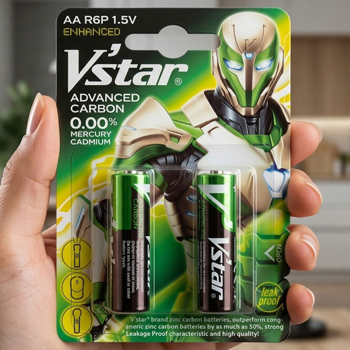 Vstar Advance Battery AA R6P 1.5V 2 Pieces