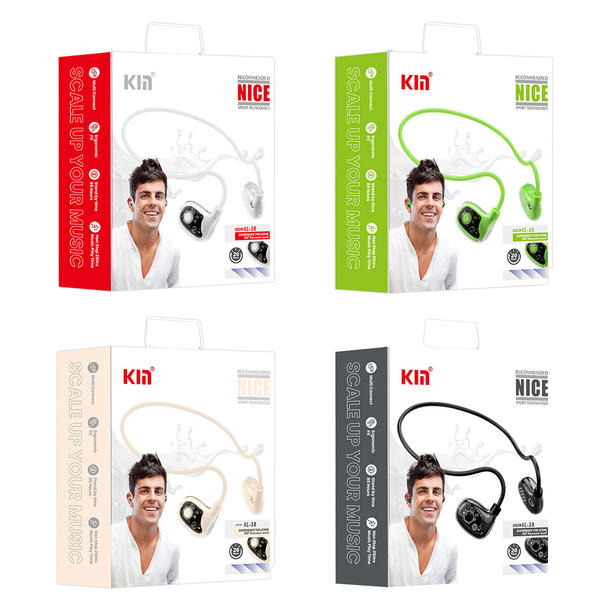 KM Neck Band Headphone 1 Piece Assorted KL38