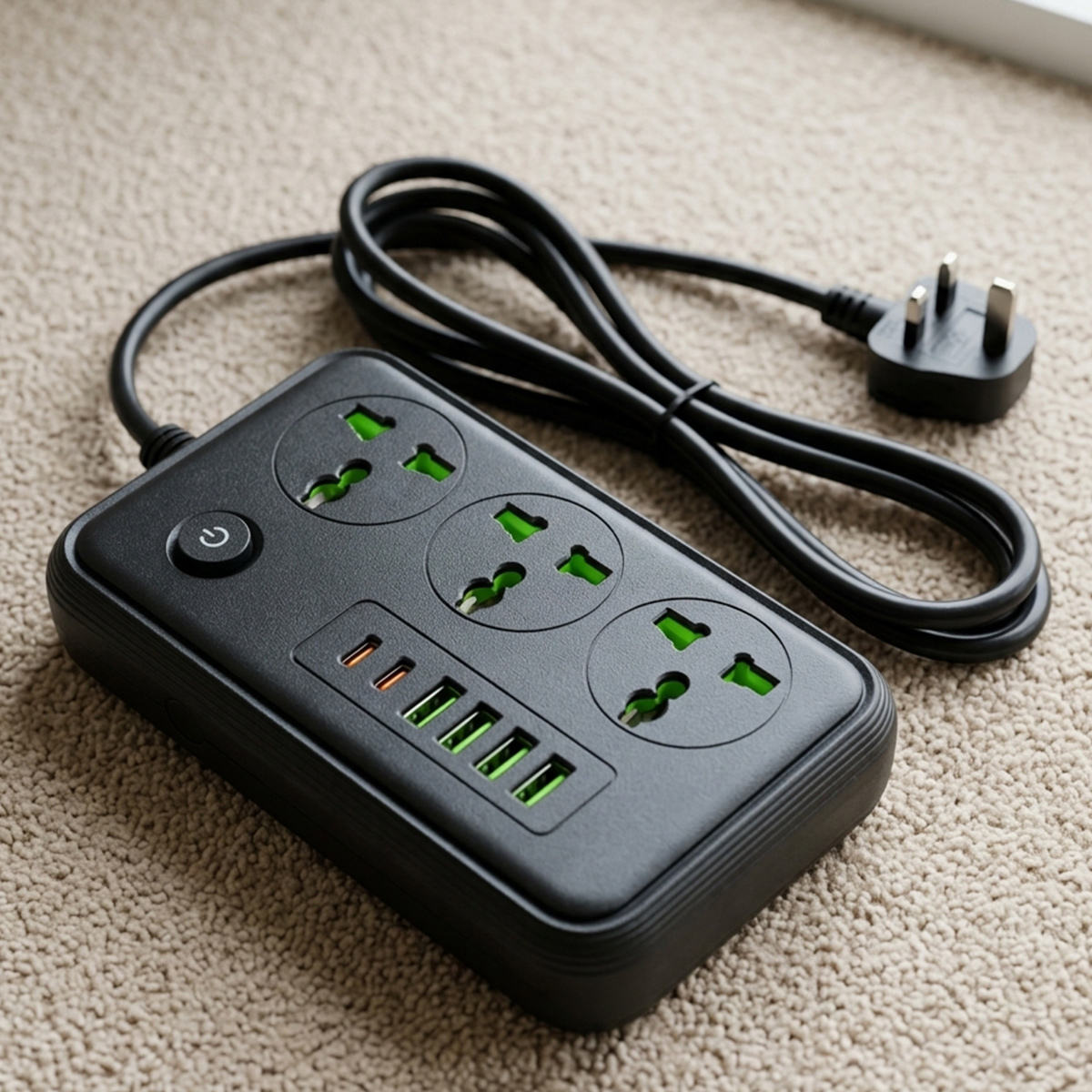 Multi-Port Power Extension With 4USB and 2 Type C 2500W