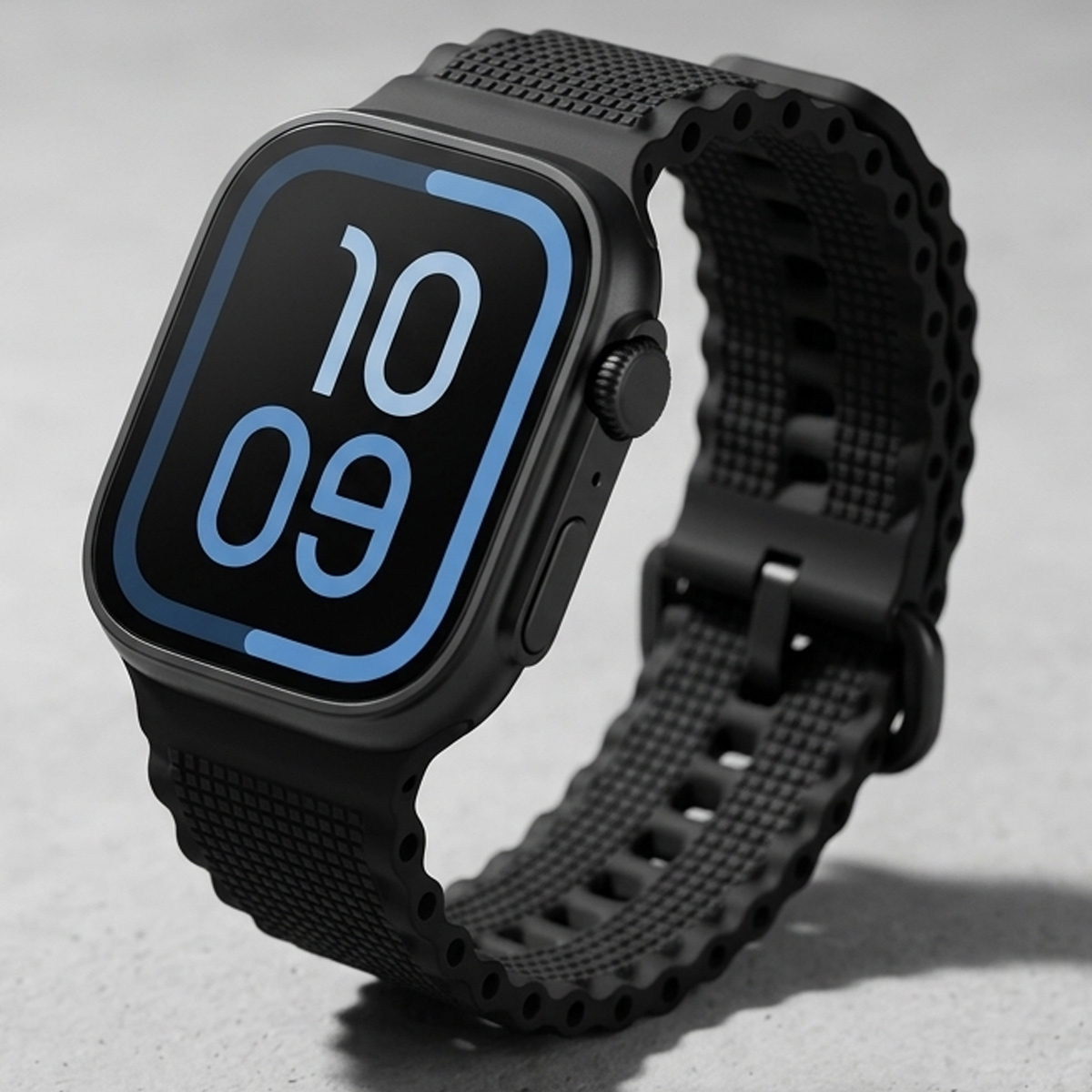 Smartwatch With Digital Display And Black Strap
